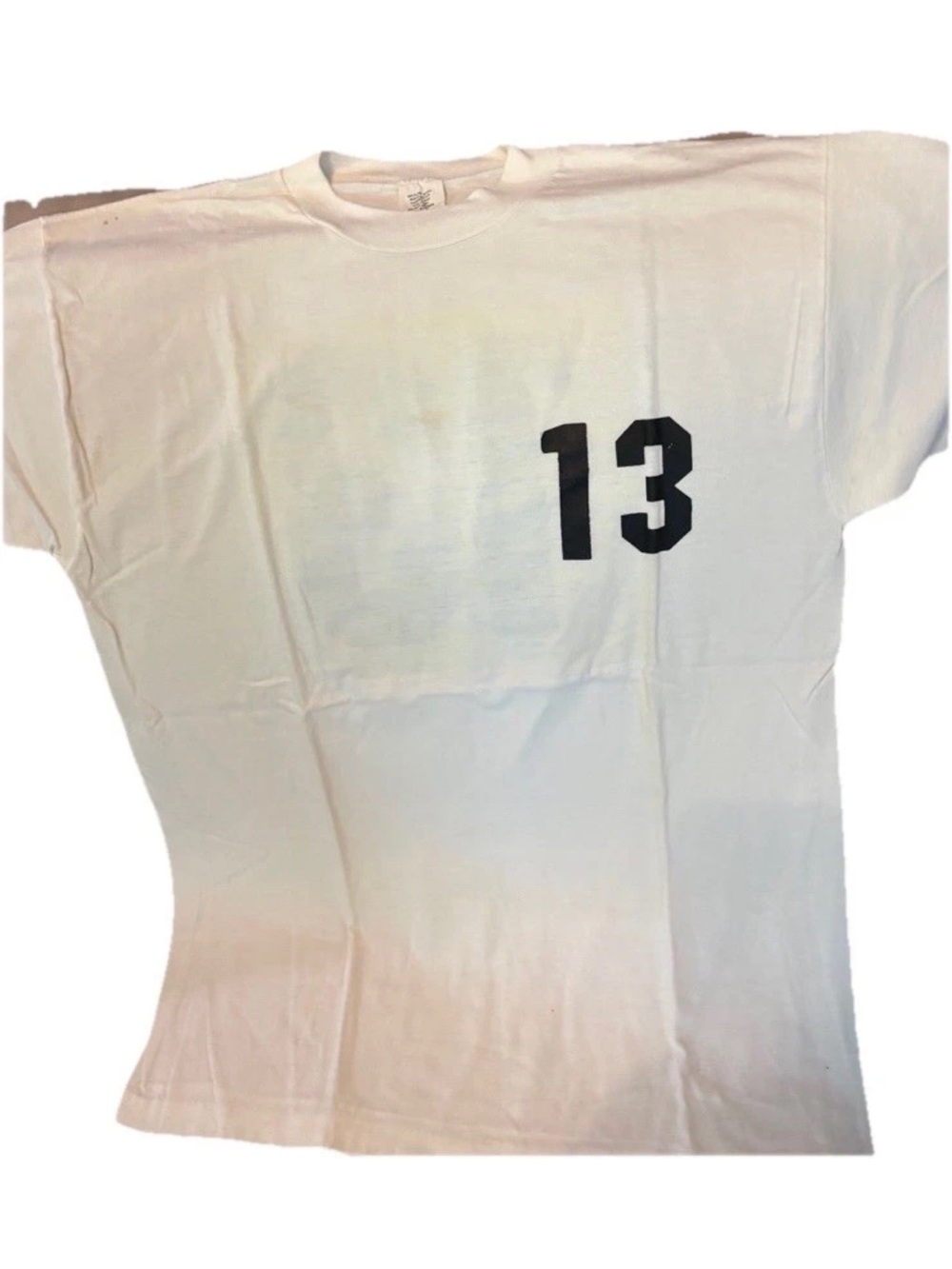 Vintage #13 Athletic T Shirt XL USA Made 50/50 Sports Jersey Style White